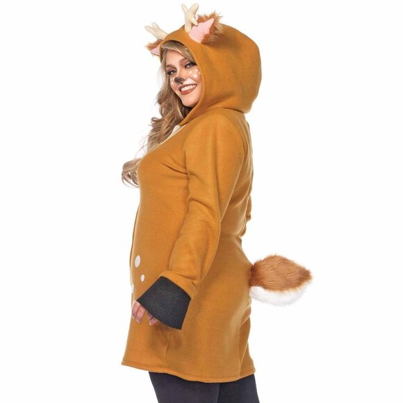 Cozy Fleece Fawn Reindeer Costume Dress Womens Size XL Christmas Halloween Top - Picture 7 of 10